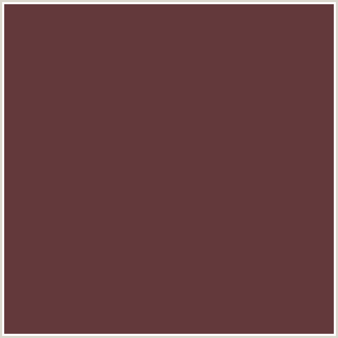 63393B Hex Color Image (CONGO BROWN, RED)