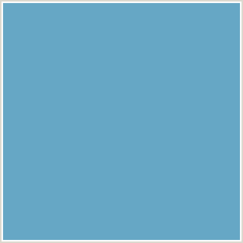 66A7C5 Hex Color Image (FOUNTAIN BLUE, LIGHT BLUE, TEAL)