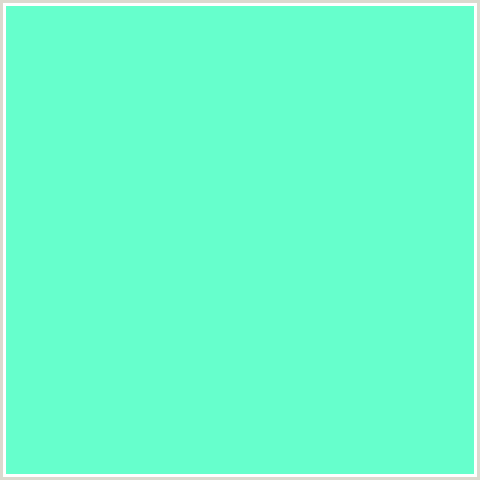 66FFCC Hex Color Image (AQUAMARINE, BLUE GREEN)