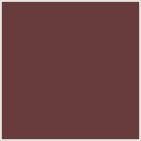 683C3C Hex Color Image (CONGO BROWN, CRIMSON, MAROON, RED)