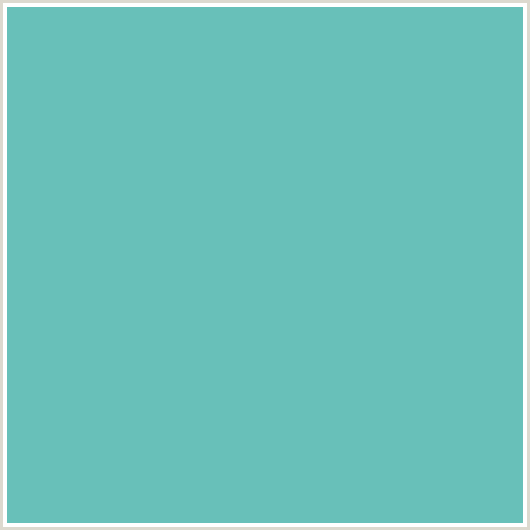 68C0B9 Hex Color Image (AQUA, FOUNTAIN BLUE, LIGHT BLUE, TEAL)