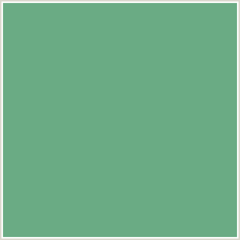 6AAB84 Hex Color Image (AQUA FOREST, GREEN BLUE)