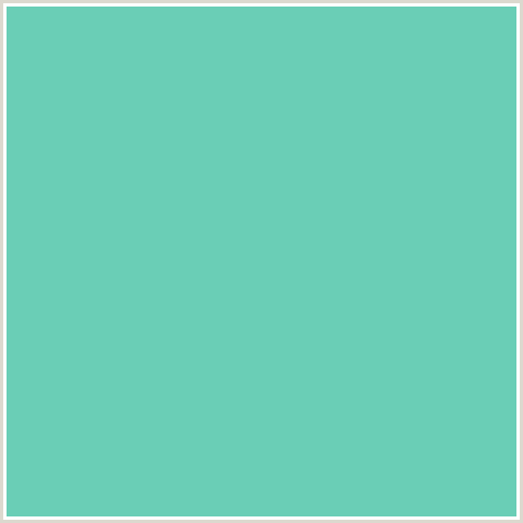 6ACEB6 Hex Color Image (BLUE GREEN, DOWNY)
