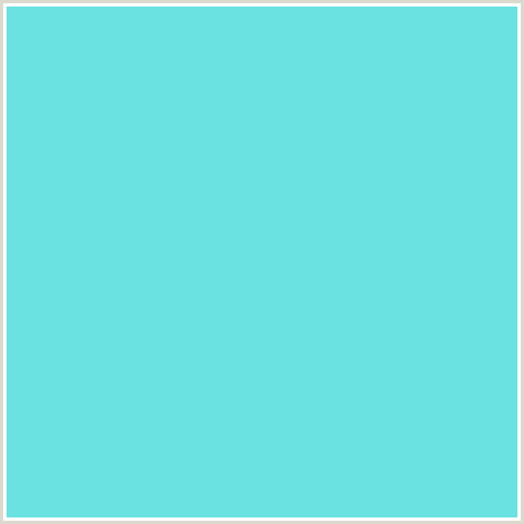 6AE2E2 Hex Color Image (AQUAMARINE BLUE, LIGHT BLUE, TEAL)
