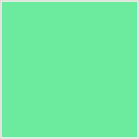 6AEB9D Hex Color Image (GREEN BLUE, PASTEL GREEN)