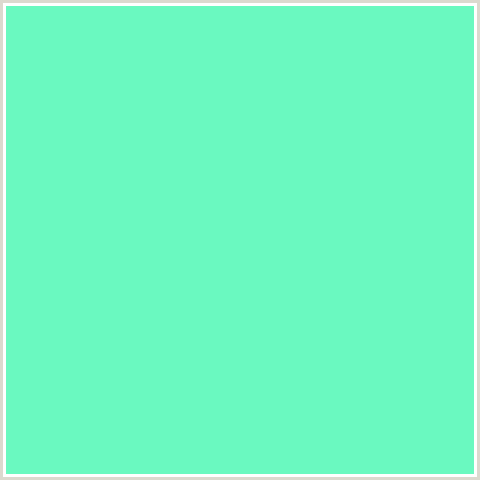 6AF9C0 Hex Color Image (AQUAMARINE, GREEN BLUE)