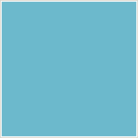 6CB9CC Hex Color Image (DOWNY, LIGHT BLUE, TEAL)