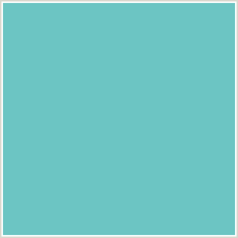 6CC5C3 Hex Color Image (AQUA, DOWNY, LIGHT BLUE)