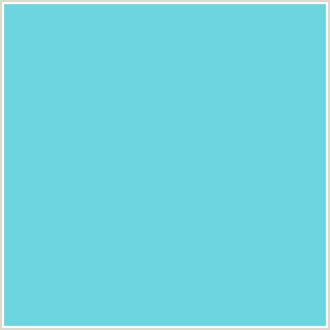 6CD5E0 Hex Color Image (AQUAMARINE BLUE, LIGHT BLUE, TEAL)