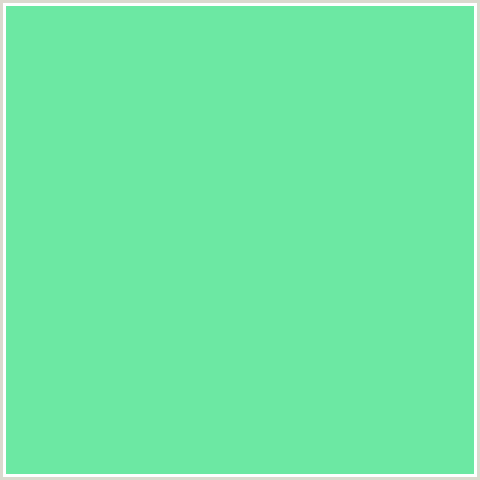 6CE8A3 Hex Color Image (GREEN BLUE, PASTEL GREEN)