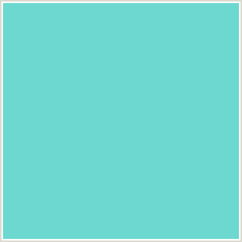 6DD8CF Hex Color Image (AQUA, BERMUDA, LIGHT BLUE, TEAL)