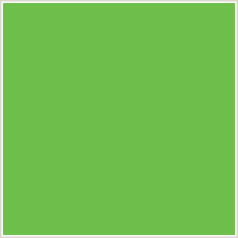 6EBE4B Hex Color Image (GREEN, MANTIS)