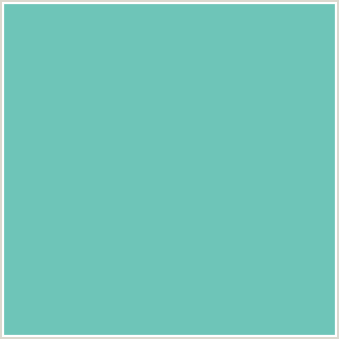 6EC5B8 Hex Color Image (BLUE GREEN, DOWNY)