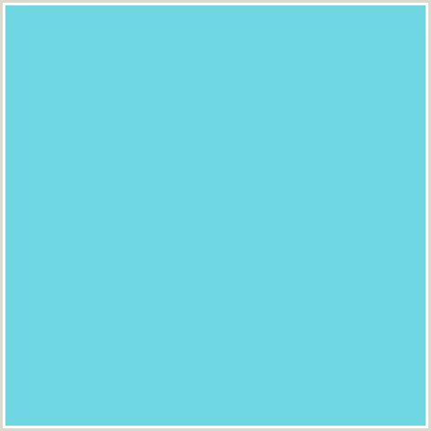 6FD7E3 Hex Color Image (AQUAMARINE BLUE, LIGHT BLUE, TEAL)