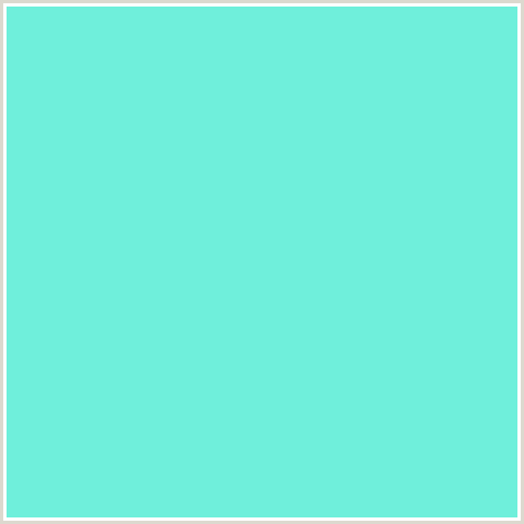 6FEFDB Hex Color Image (BLUE GREEN, SPRAY)