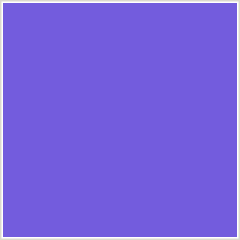 735CDD Hex Color Image (BLUE VIOLET, MEDIUM PURPLE)