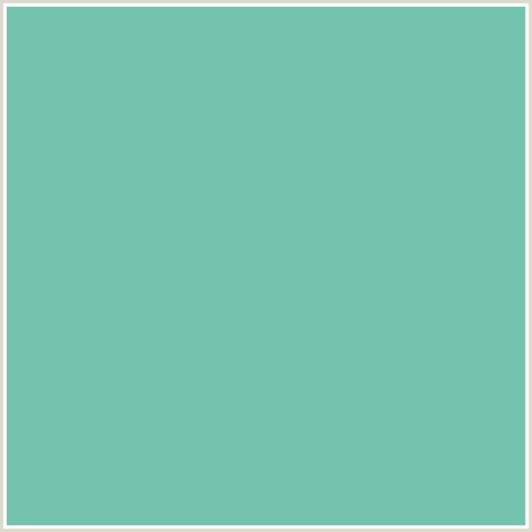 73C3AE Hex Color Image (BLUE GREEN, TRADEWIND)