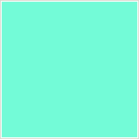 73FBD7 Hex Color Image (AQUAMARINE, BLUE GREEN)