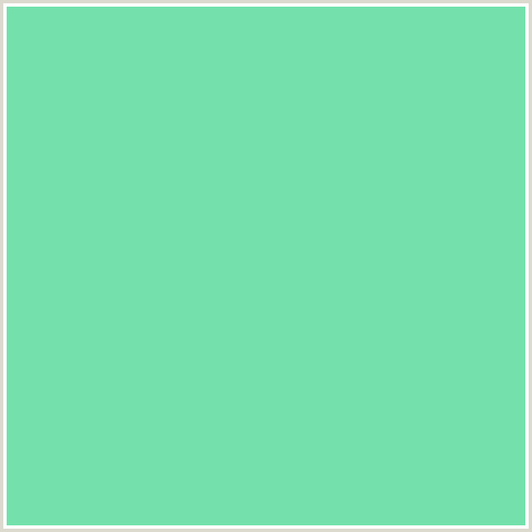 74E1AC Hex Color Image (BERMUDA, GREEN BLUE)