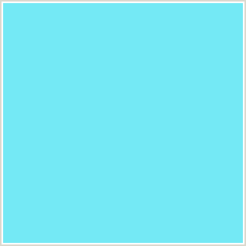 74E9F5 Hex Color Image (LIGHT BLUE, MALIBU, TEAL)