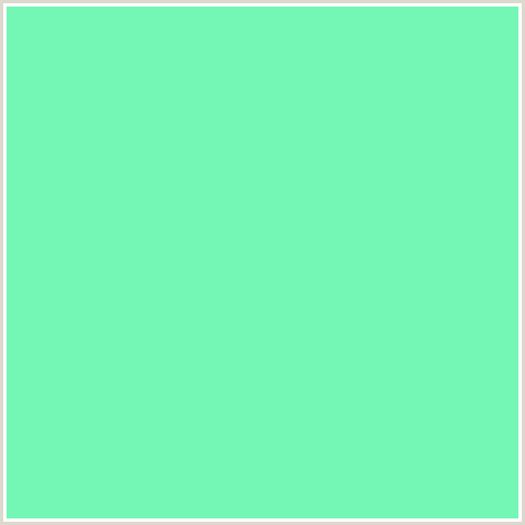 74F6B5 Hex Color Image (AQUAMARINE, GREEN BLUE)