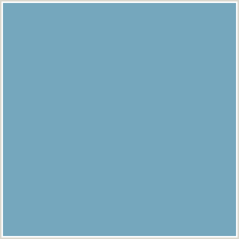 75A7BD Hex Color Image (GLACIER, LIGHT BLUE)