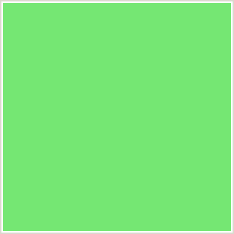 75E773 Hex Color Image (GREEN, PASTEL GREEN)