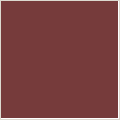 763B3B Hex Color Image (CRIMSON, LOTUS, MAROON, RED)