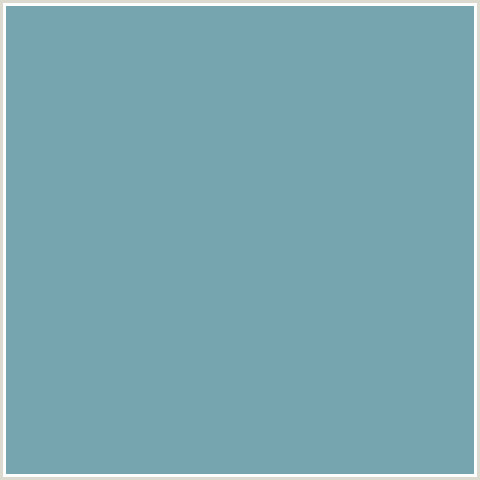 76A5AF Hex Color Image (GULF STREAM, LIGHT BLUE)