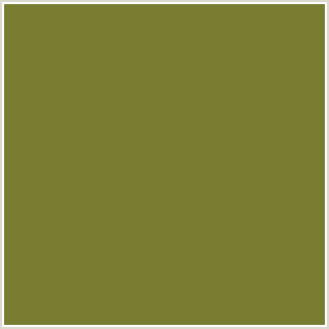 797D32 Hex Color Image (OLIVE, PESTO, YELLOW GREEN)