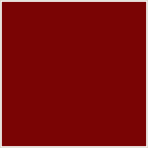 7A0404 Hex Color Image (DARK BURGUNDY, RED)