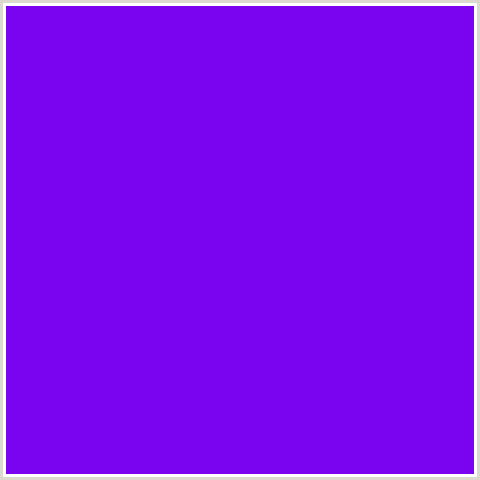 7A04F0 Hex Color Image (ELECTRIC VIOLET, VIOLET BLUE)