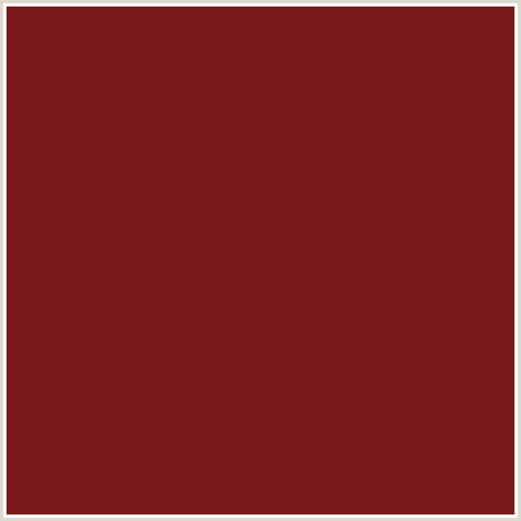 7A1919 Hex Color Image (FALU RED, RED)