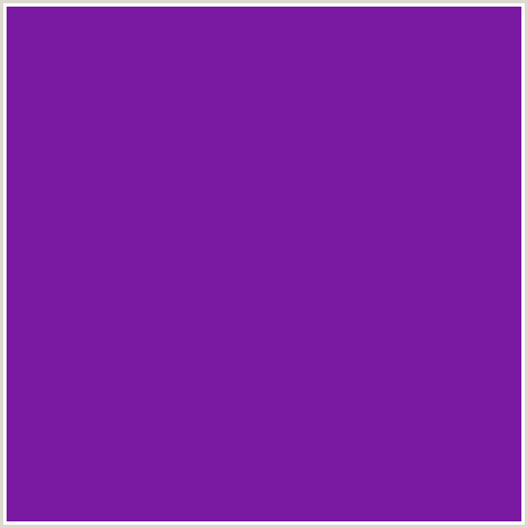 7A1AA2 Hex Color Image (PURPLE, SEANCE, VIOLET)