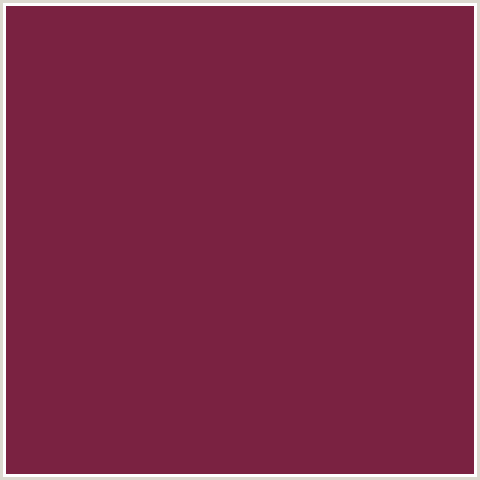 7A2241 Hex Color Image (RED, TAWNY PORT)