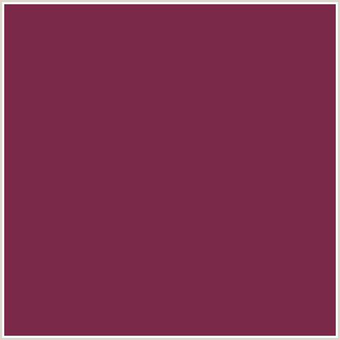 7A2949 Hex Color Image (RED, TAWNY PORT)