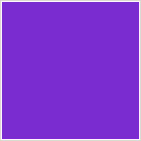 7A2CD0 Hex Color Image (BLUE VIOLET, PURPLE HEART)