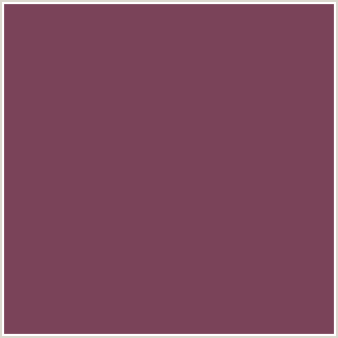 7A4359 Hex Color Image (COSMIC, CRIMSON, MAROON, RED)