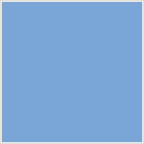 7AA5D4 Hex Color Image (BLUE, DANUBE)