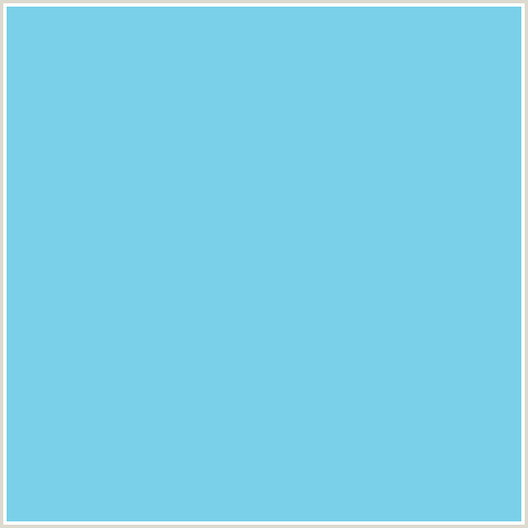 7AD0E8 Hex Color Image (BABY BLUE, LIGHT BLUE, SEAGULL, TEAL)