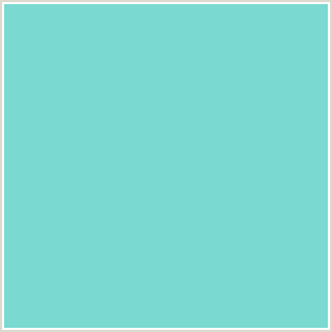 7AD9D1 Hex Color Image (AQUA, BERMUDA, LIGHT BLUE)