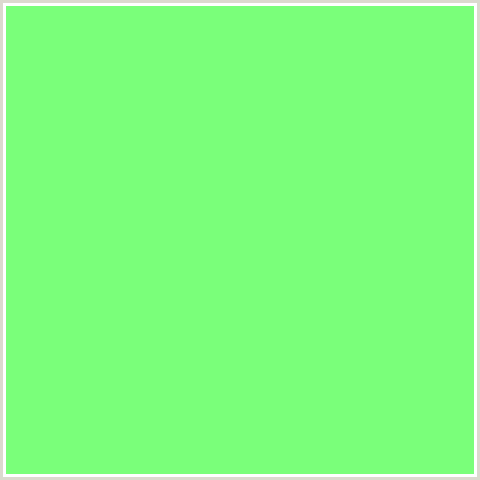 7AFF7A Hex Color Image (GREEN)