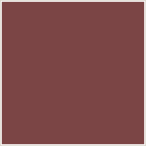 7B4545 Hex Color Image (CRIMSON, MAROON, RED, SPICY MIX)