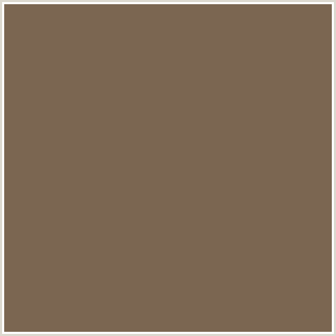 7B6651 Hex Color Image (BROWN, ORANGE, ROMAN COFFEE)