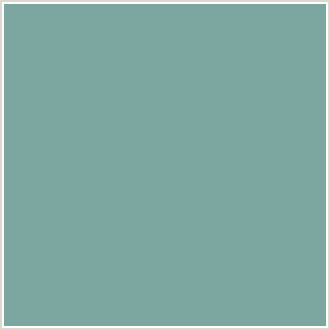 7BA7A0 Hex Color Image (BLUE GREEN, SEA NYMPH)