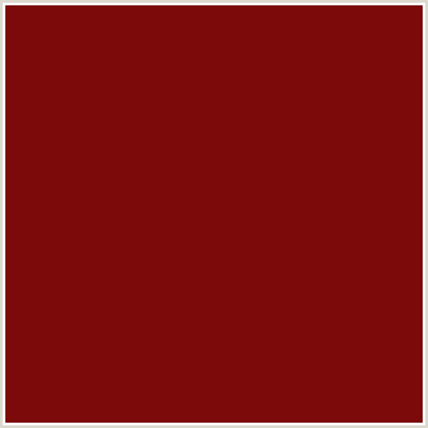 7C0A0A Hex Color Image (DARK BURGUNDY, RED)