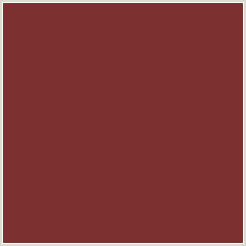 7C3030 Hex Color Image (RED, SANGUINE BROWN)