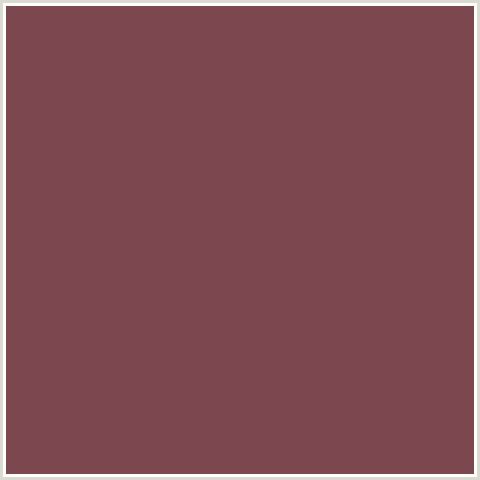 7C474F Hex Color Image (CRIMSON, FERRA, MAROON, RED)