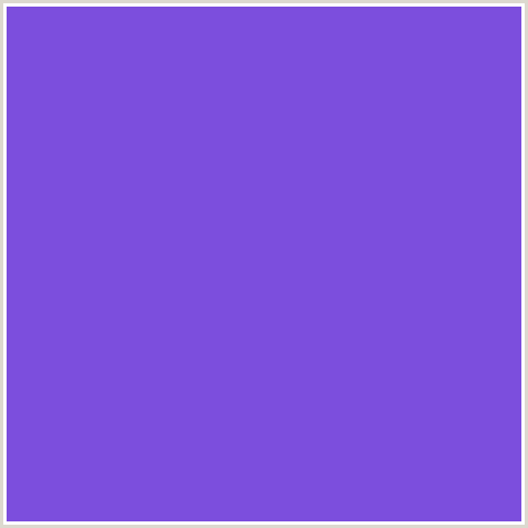 7C4EDD Hex Color Image (BLUE VIOLET, MEDIUM PURPLE)