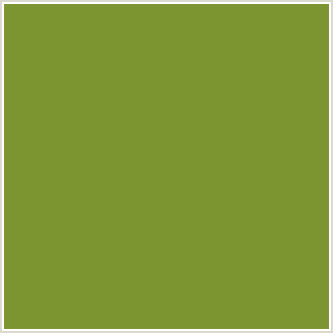7C9530 Hex Color Image (GREEN YELLOW, WASABI)